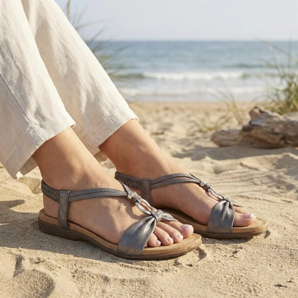 Flat Strappy Sandals - BAIZH29006 / 314 963 - Dark Grey - Image 2