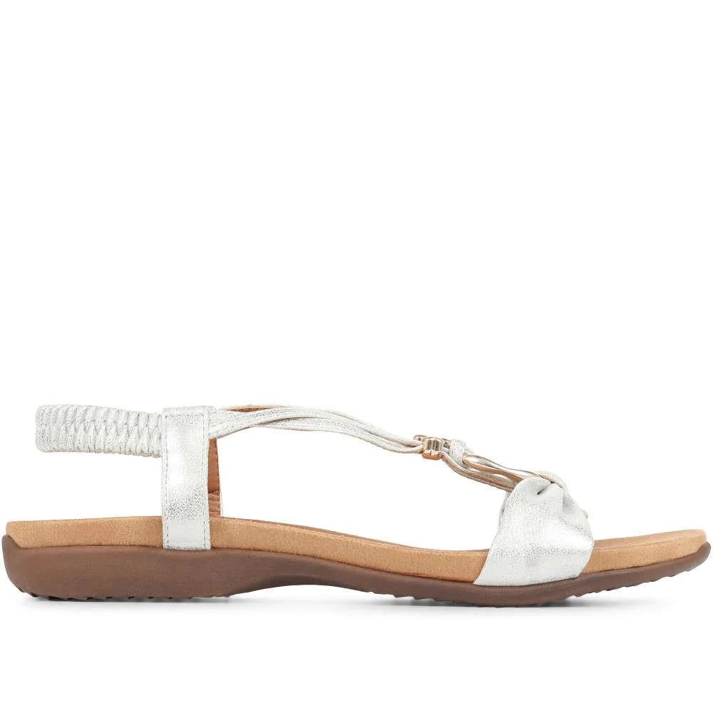 Flat Strappy Sandals - BAIZH29006 / 314 963 - White-Silver - Image 3