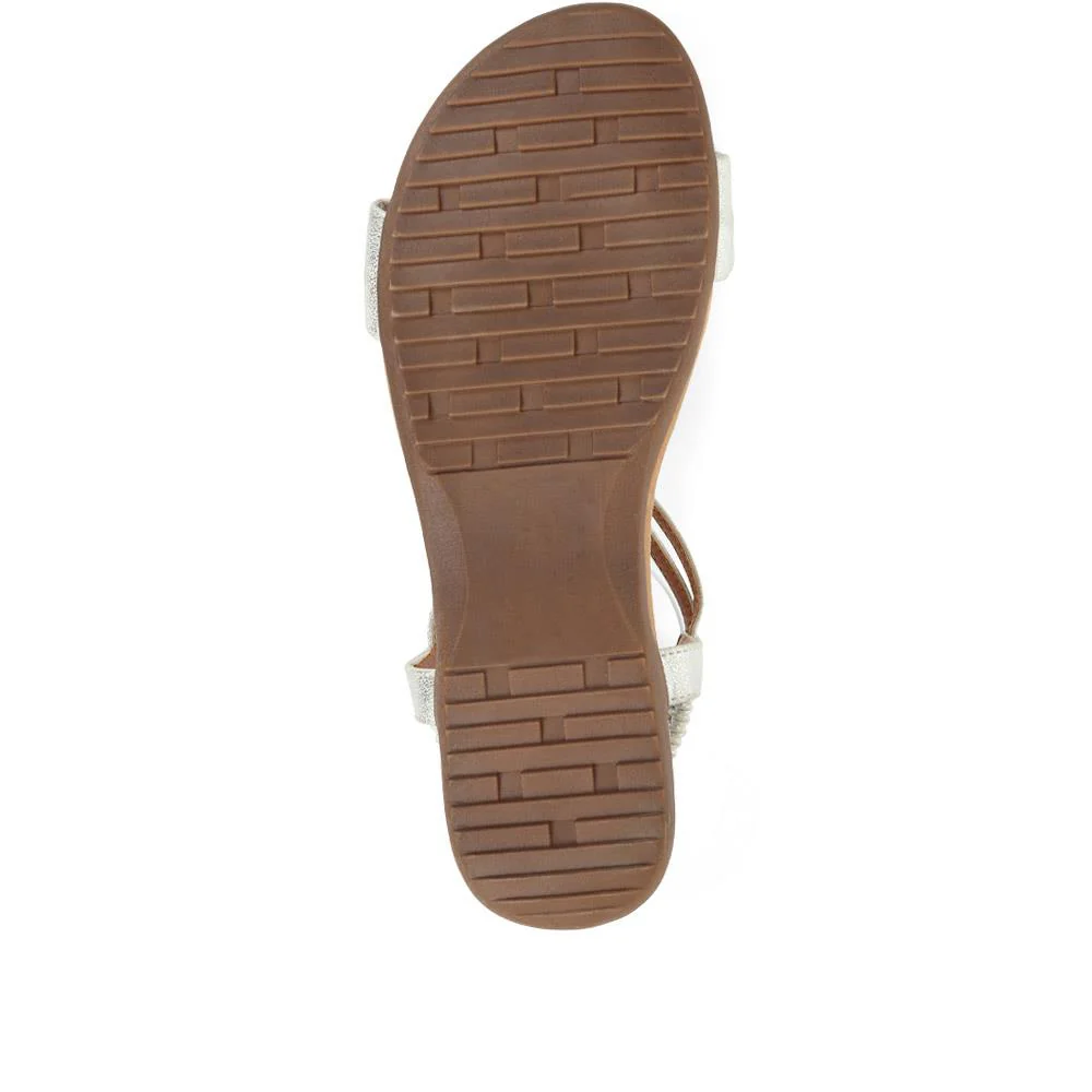 Flat Strappy Sandals - BAIZH29006 / 314 963 - White-Silver - Image 7