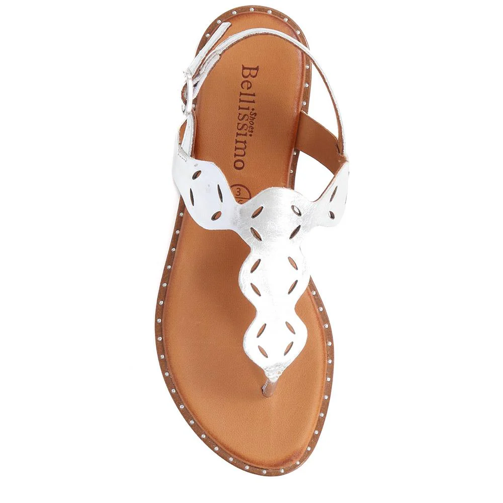 Flat Toe-Post Sandals  - BELMETIN39029 / 325 681 - Silver - Image 5