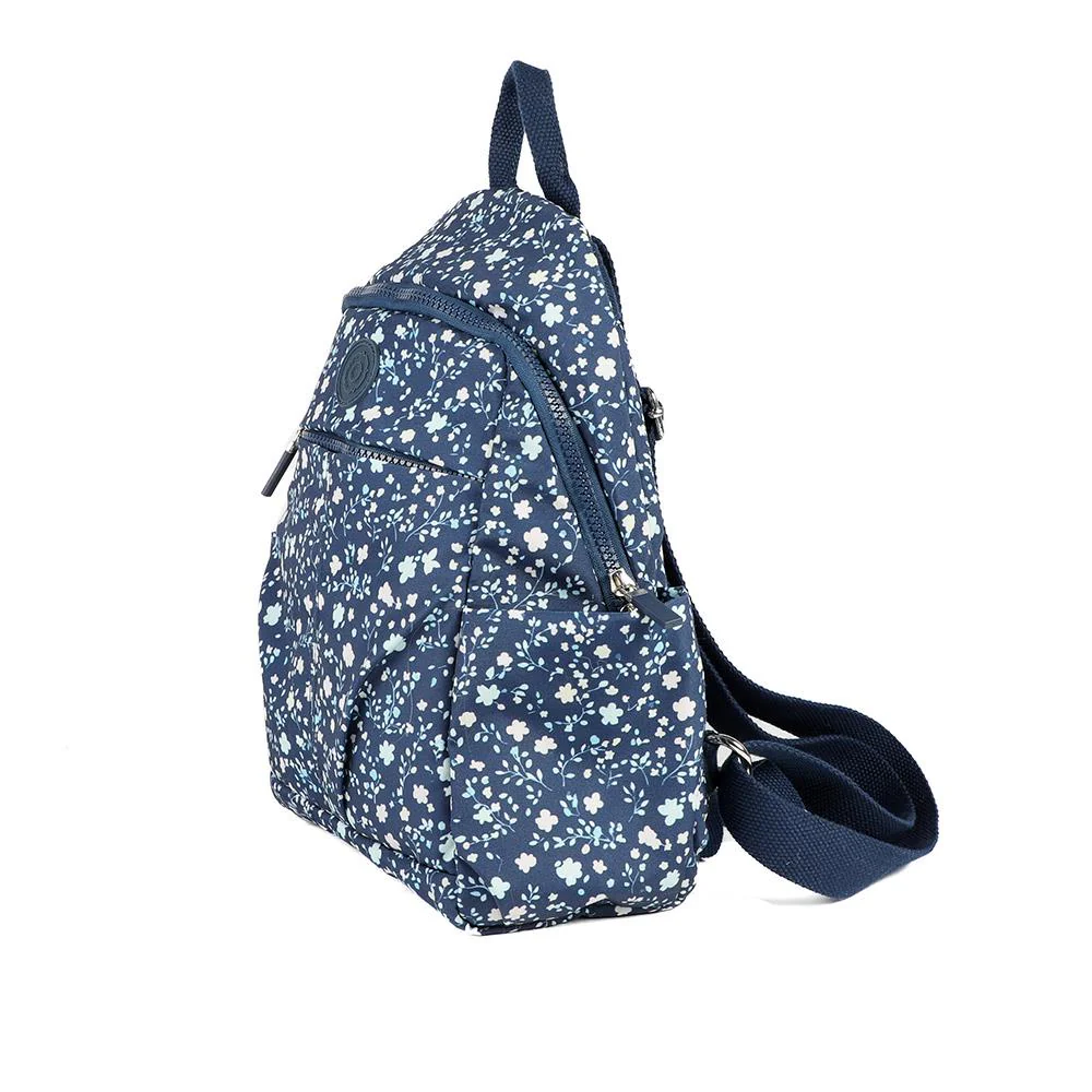 Floral Print Backpack with Bottle Holders - SMIT43000 / 329 228 - Navy Floral - Image 4