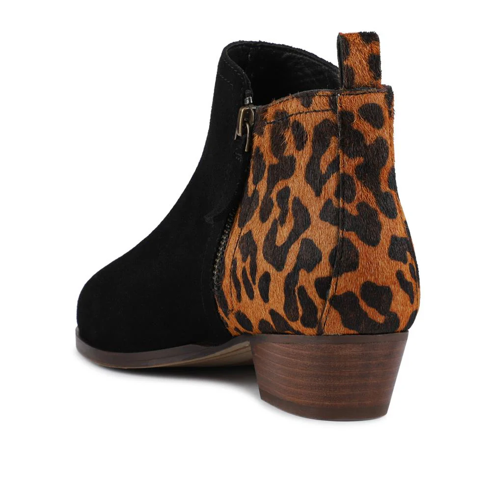 Florie Heeled Leather Ankle Boots - FLORIE / 324 290 - Black Leopard - Image 3