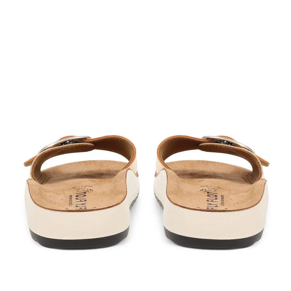 Fly Flot Buckle Detailed Slip On Sandals - FLY37049 / 323 228 - Gold - Image 2