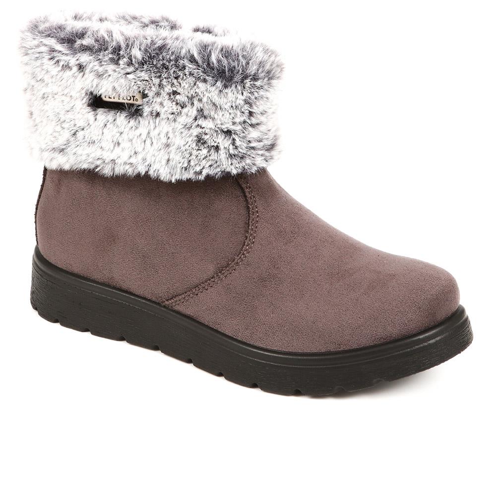 Fly Flot Faux Fur Trimmed Ankle Boots - FLY38051 / 324 081