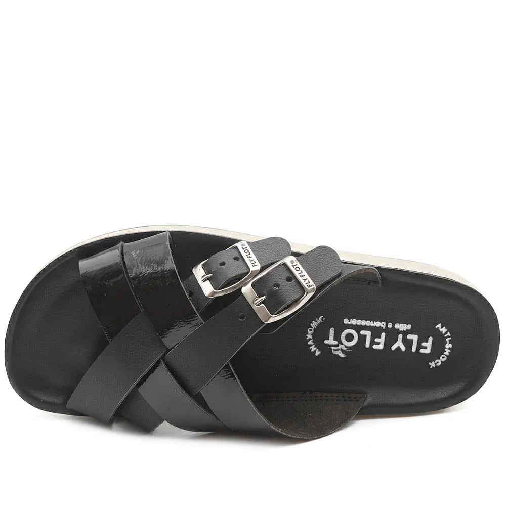 Fly Flot Strappy Dual Buckle Slip On Sandals - FLY43010 / 328 646 - Black - Image 5