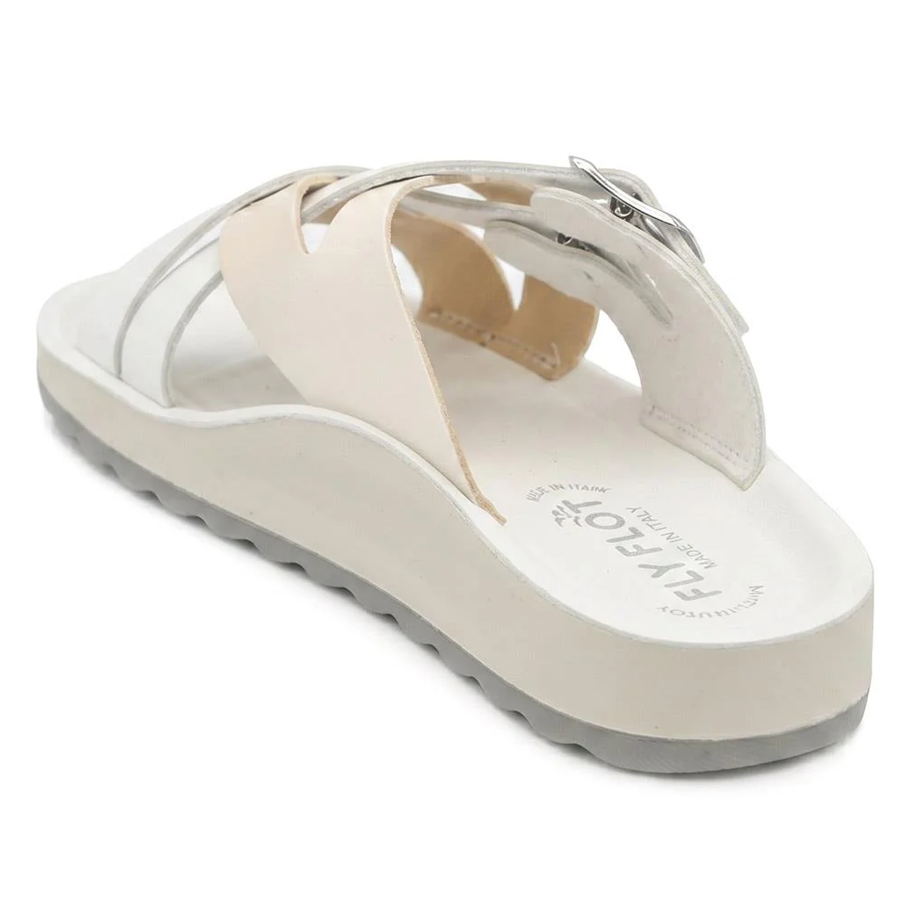 Fly Flot Strappy Dual Buckle Slip On Sandals - FLY43010 / 328 646 - Ivory - Image 4