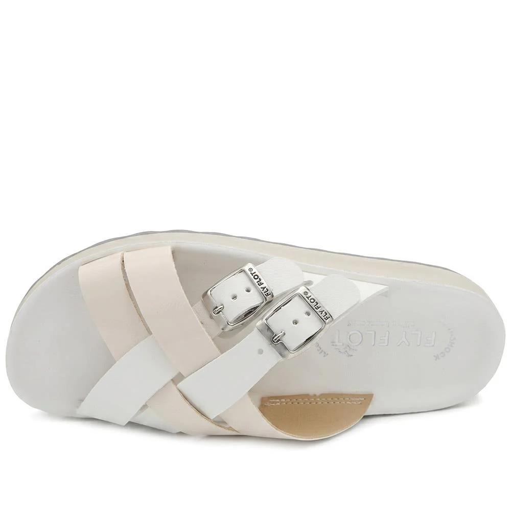 Fly Flot Strappy Dual Buckle Slip On Sandals - FLY43010 / 328 646 - Ivory - Image 5