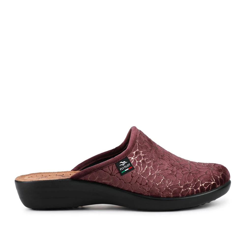 Fly Flot Self Moulding Velour Mules - FLY42031 / 327 726 - Plum - Image 2