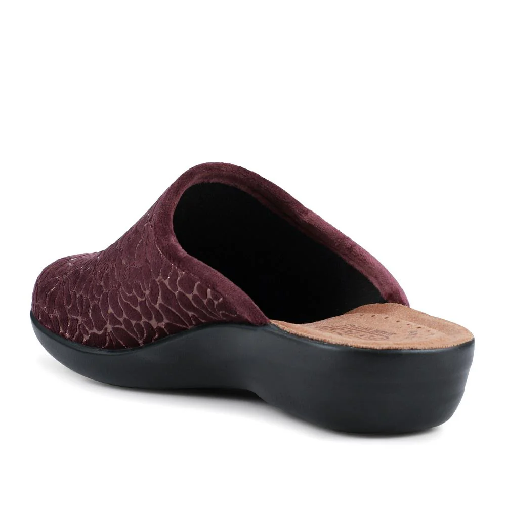 Fly Flot Self Moulding Velour Mules - FLY42031 / 327 726 - Plum - Image 3
