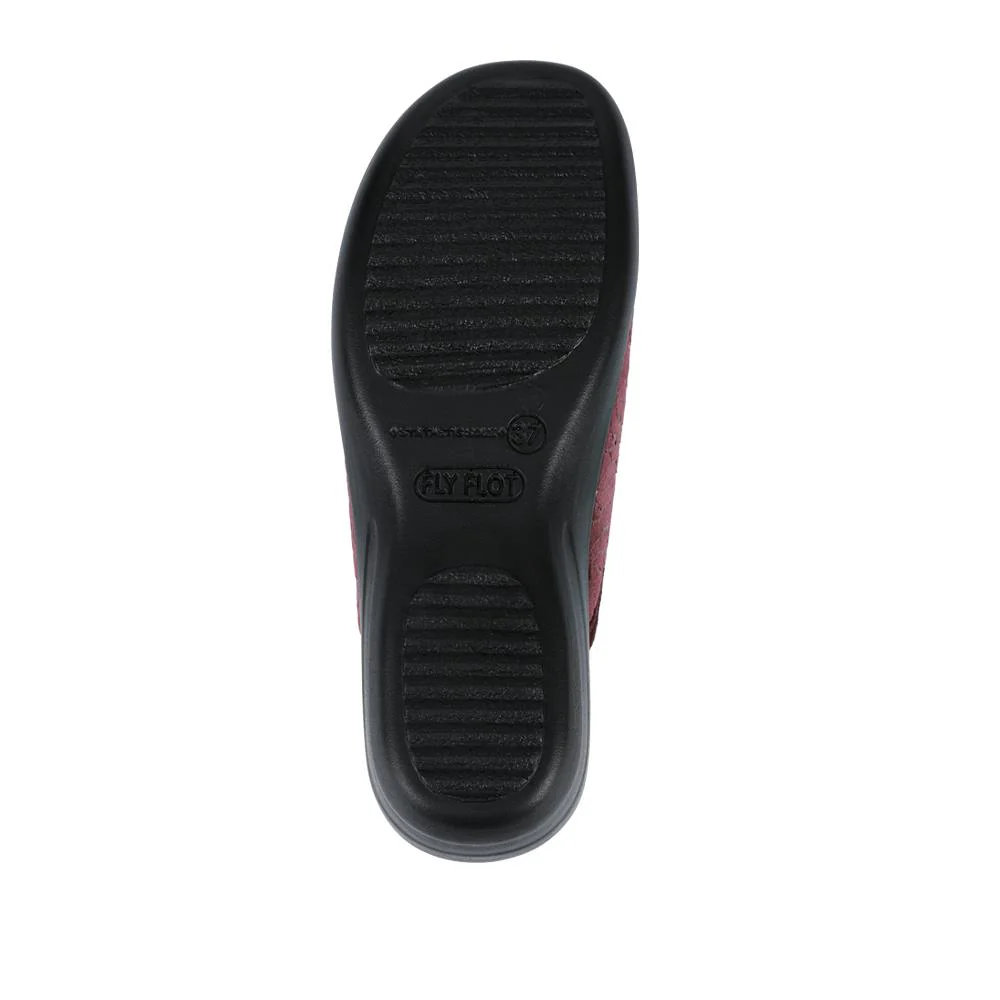Fly Flot Self Moulding Velour Mules - FLY42031 / 327 726 - Plum - Image 4