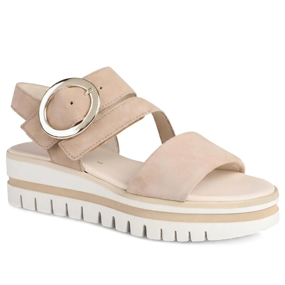 Gabor Chunky Leather Adjustable Sandals - GABC43522 / 330 461 - Beige