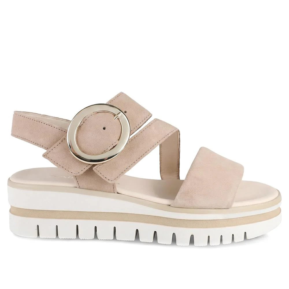 Gabor Chunky Leather Adjustable Sandals - GABC43522 / 330 461 - Beige - Image 3