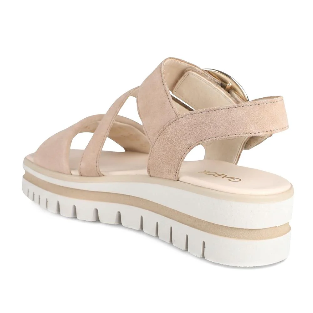 Gabor Chunky Leather Adjustable Sandals - GABC43522 / 330 461 - Beige - Image 4