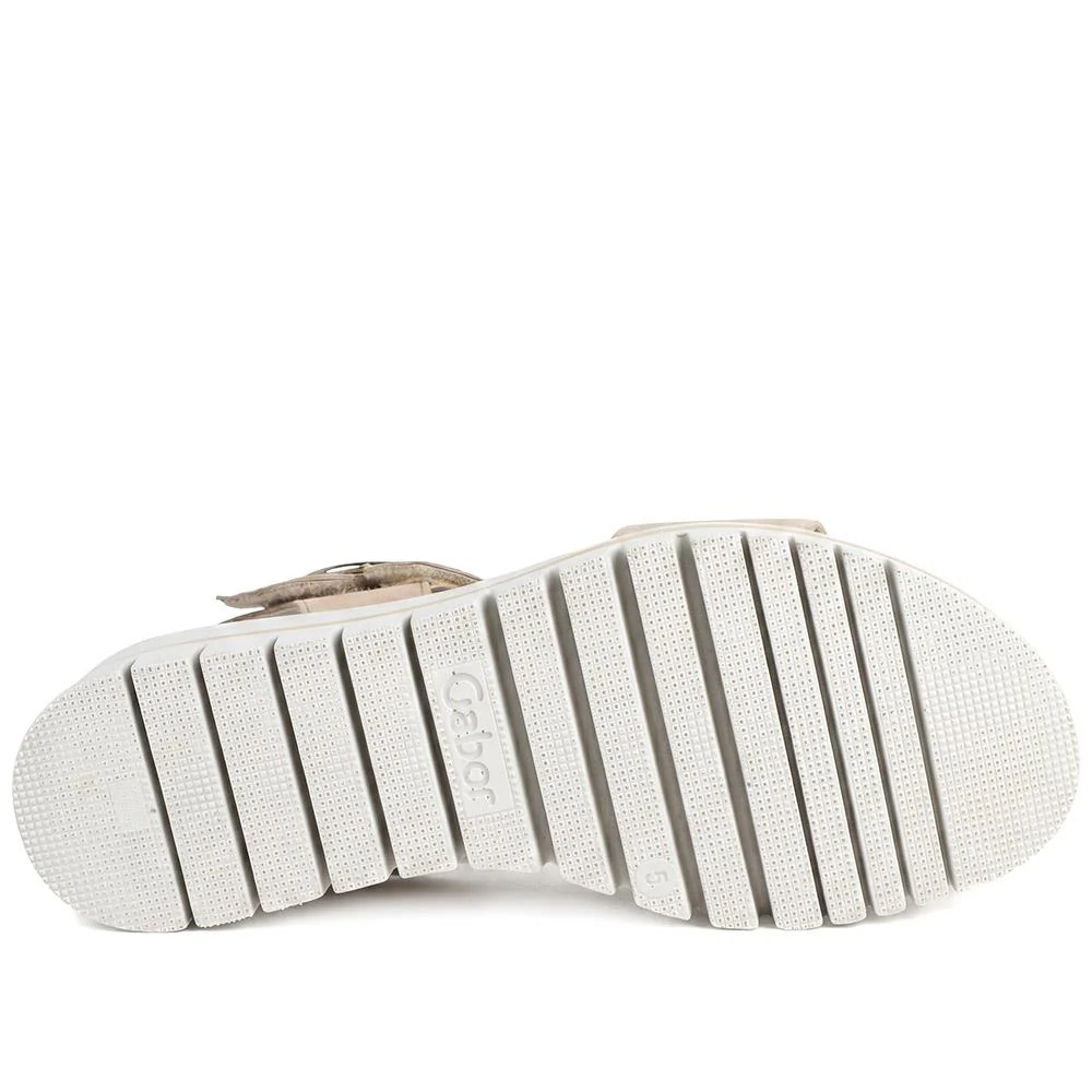 Gabor Chunky Leather Adjustable Sandals - GABC43522 / 330 461 - Beige - Image 6