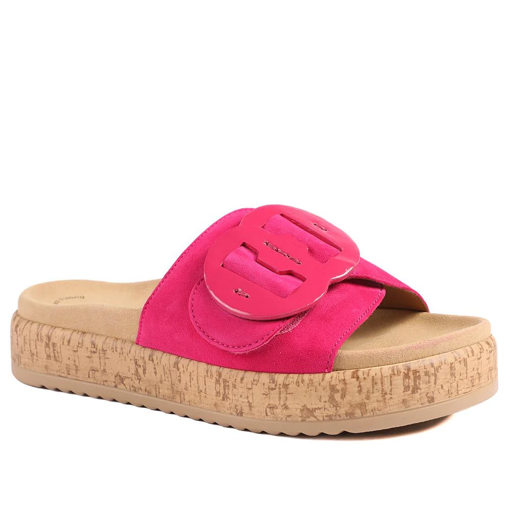Gabor Leather Slip On Mule Sandals - GAB43003 / 328 669 - Fuschia