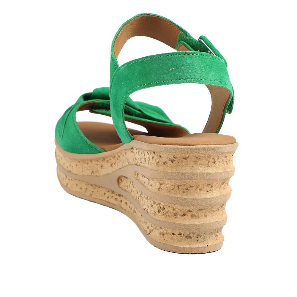 Gabor Leather Wedge Sandals - GAB43009 / 328 672 - Green - Image 4