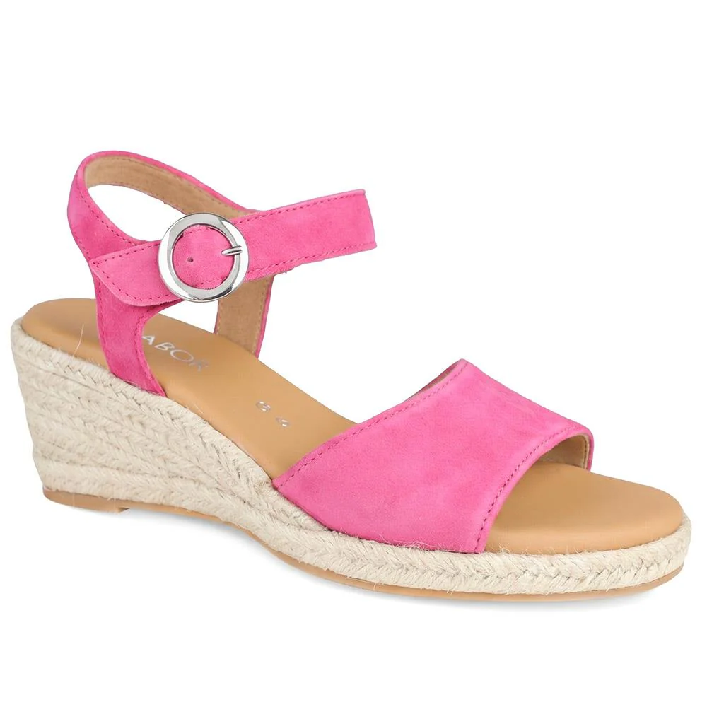 Gabor Wedge Heel Buckle Fasten Espadrilles - GABC43511 / 330 409 - Fuschia
