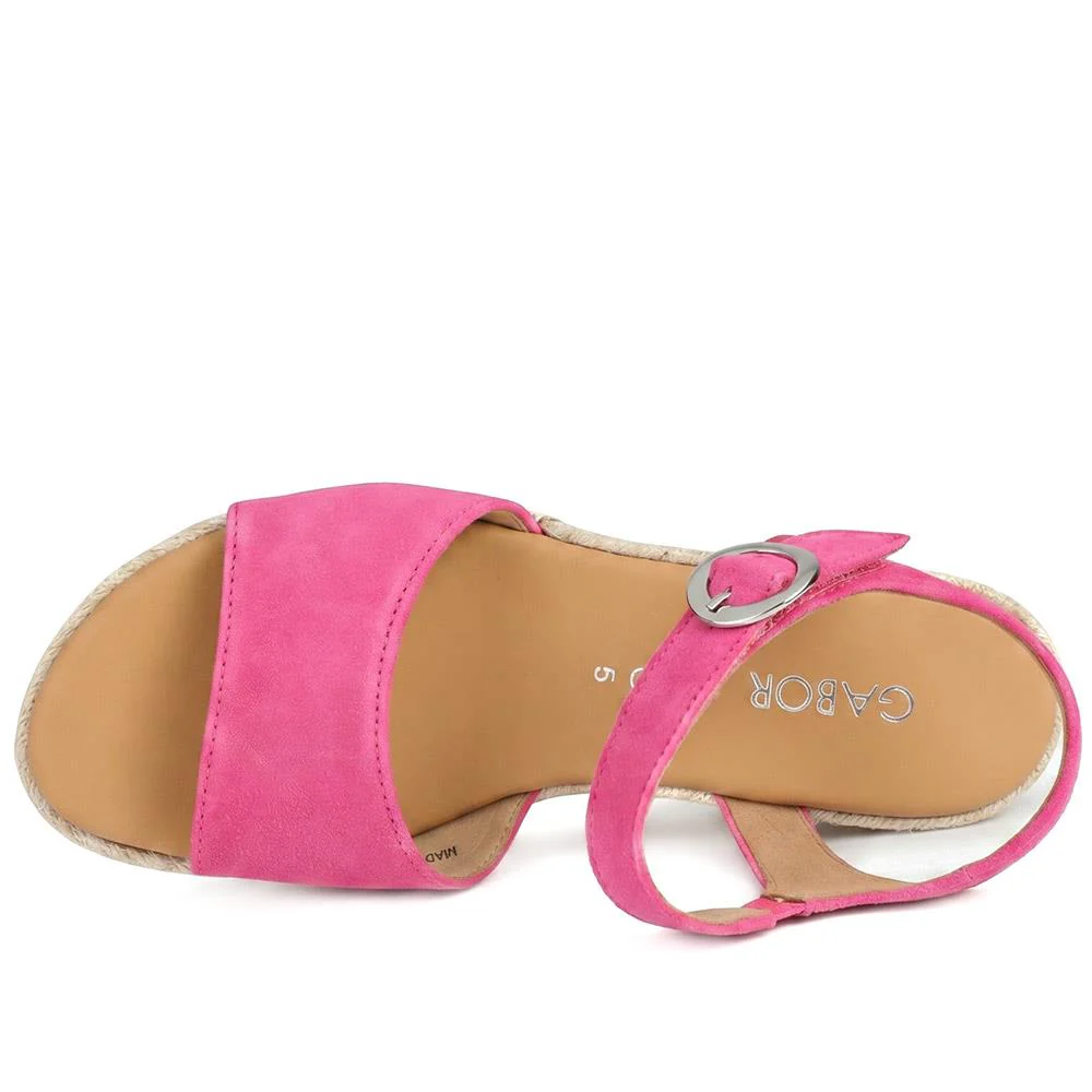 Gabor Wedge Heel Buckle Fasten Espadrilles - GABC43511 / 330 409 - Fuschia - Image 5