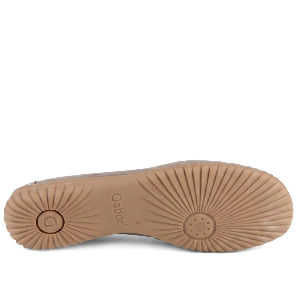 Gabor Wide Fit Leather Comfort Moccasins - GABC44518 / 330 258 - Taupe - Image 6