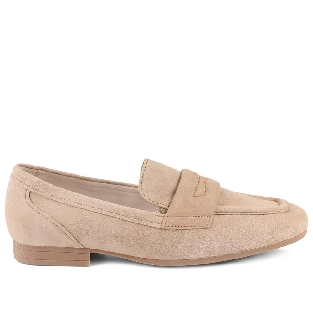 Gabor Wide Fit Leather Heeled Loafers - GABC44503 / 330 268 - Caramel - Image 3