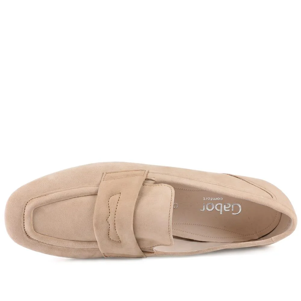 Gabor Wide Fit Leather Heeled Loafers - GABC44503 / 330 268 - Caramel - Image 5