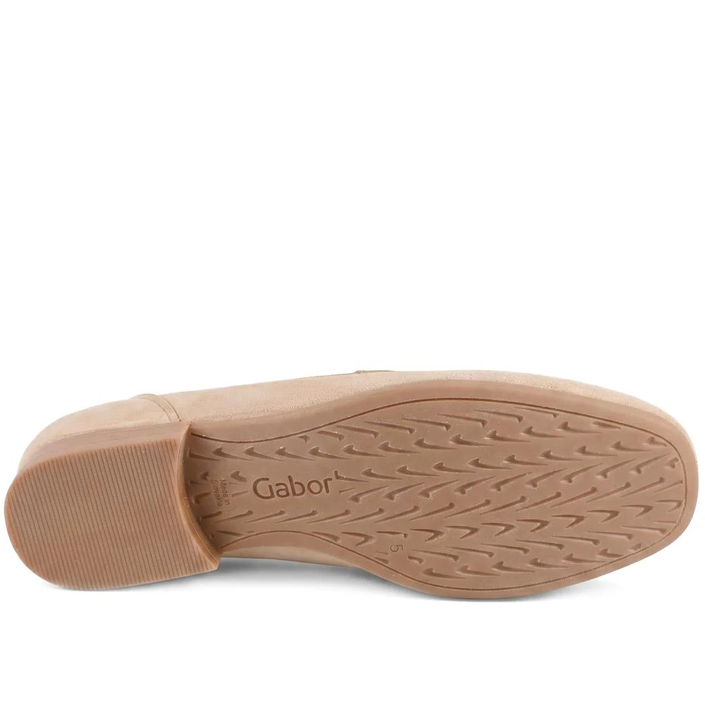 Gabor Wide Fit Leather Heeled Loafers - GABC44503 / 330 268 - Caramel - Image 6