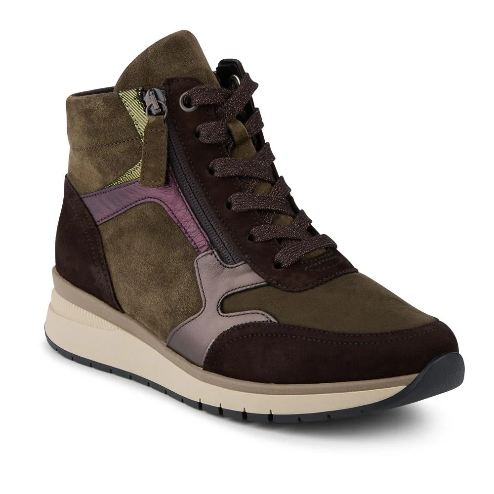 Gabor Wide Fit Leather Zip Fasten Hi Top Trainers - GAB42530 / 328 945