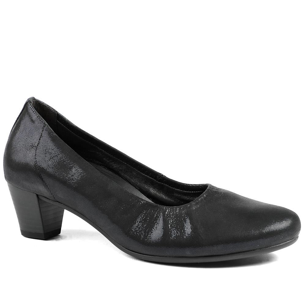 Gabor Wide Fit Smart Leather Court Shoes - GAB42551 / 329 079 - Navy