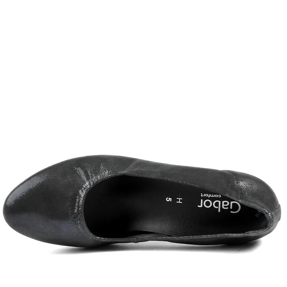 Gabor Wide Fit Smart Leather Court Shoes - GAB42551 / 329 079 - Navy - Image 4