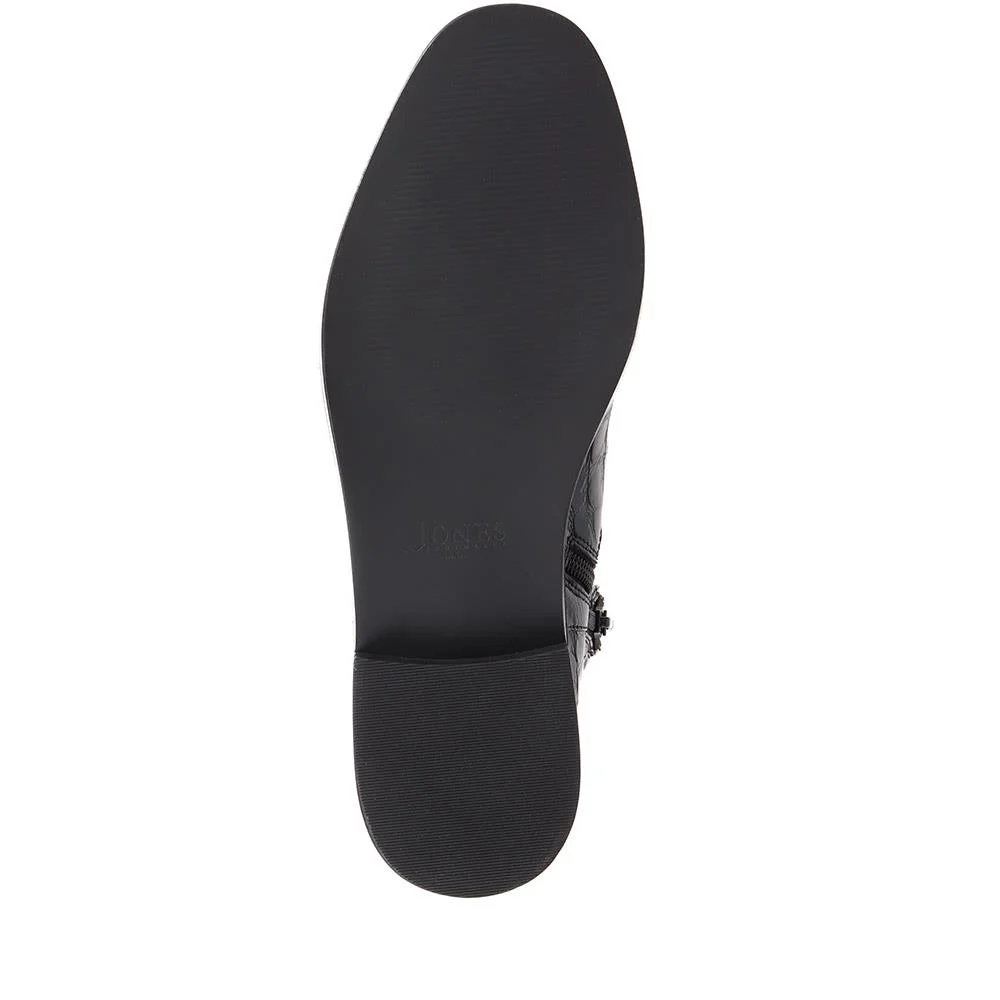 Gessica Leather Chelsea Boots - GESSICA / 324 588 - Black Patent Croc - Image 4