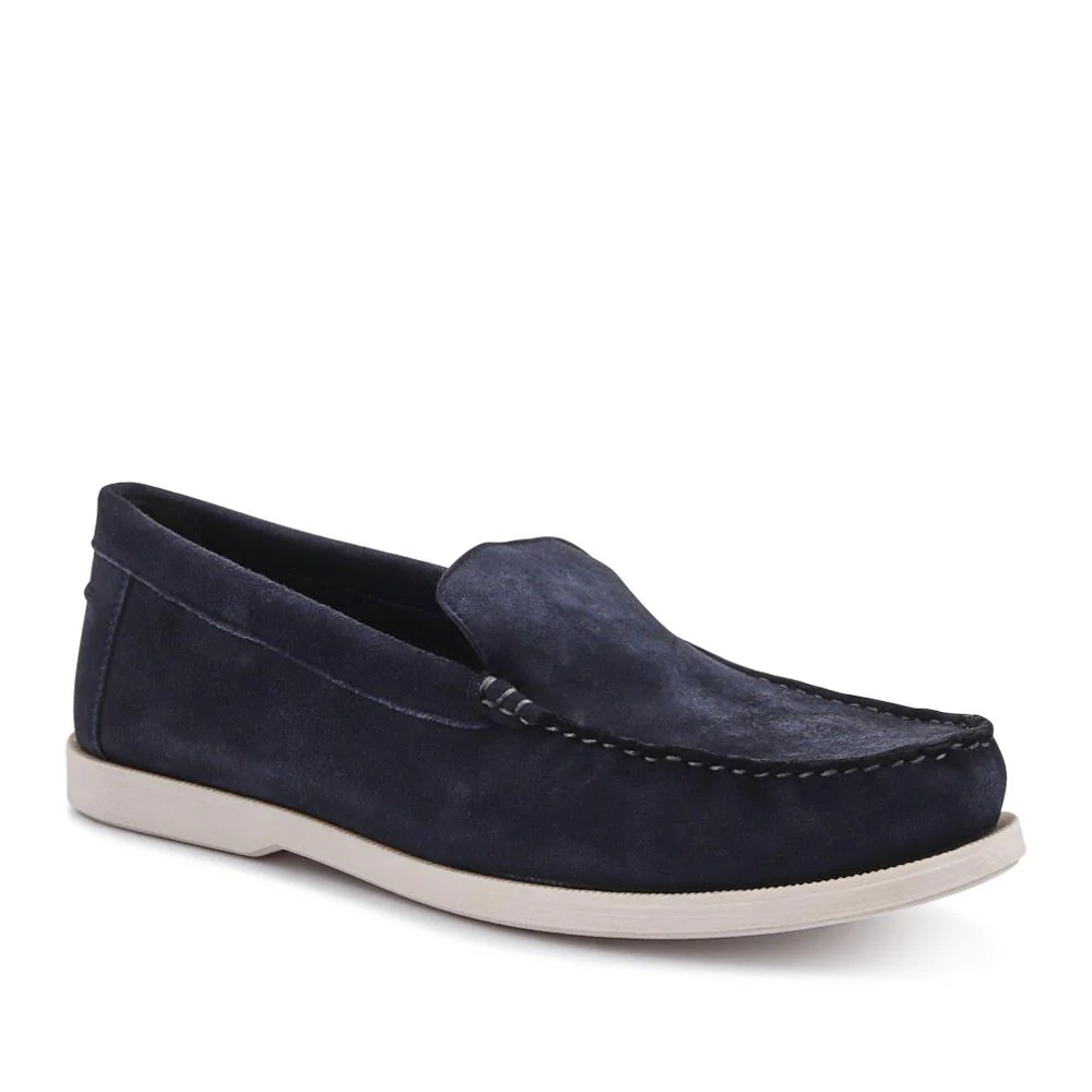 Casual Leather Loafers - SAKM41013 / 327 205 - Navy