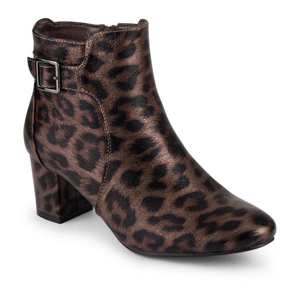 Heeled Buckle Detail Ankle Boots - WBINS38090 / 324 214 - Image 3