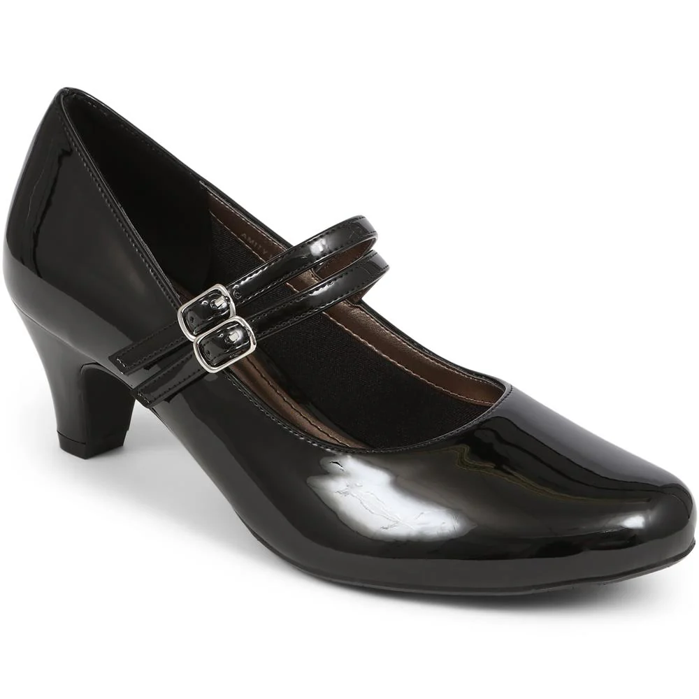 Heeled Mary Janes - AMITY39003 / 325 107 - Black Patent