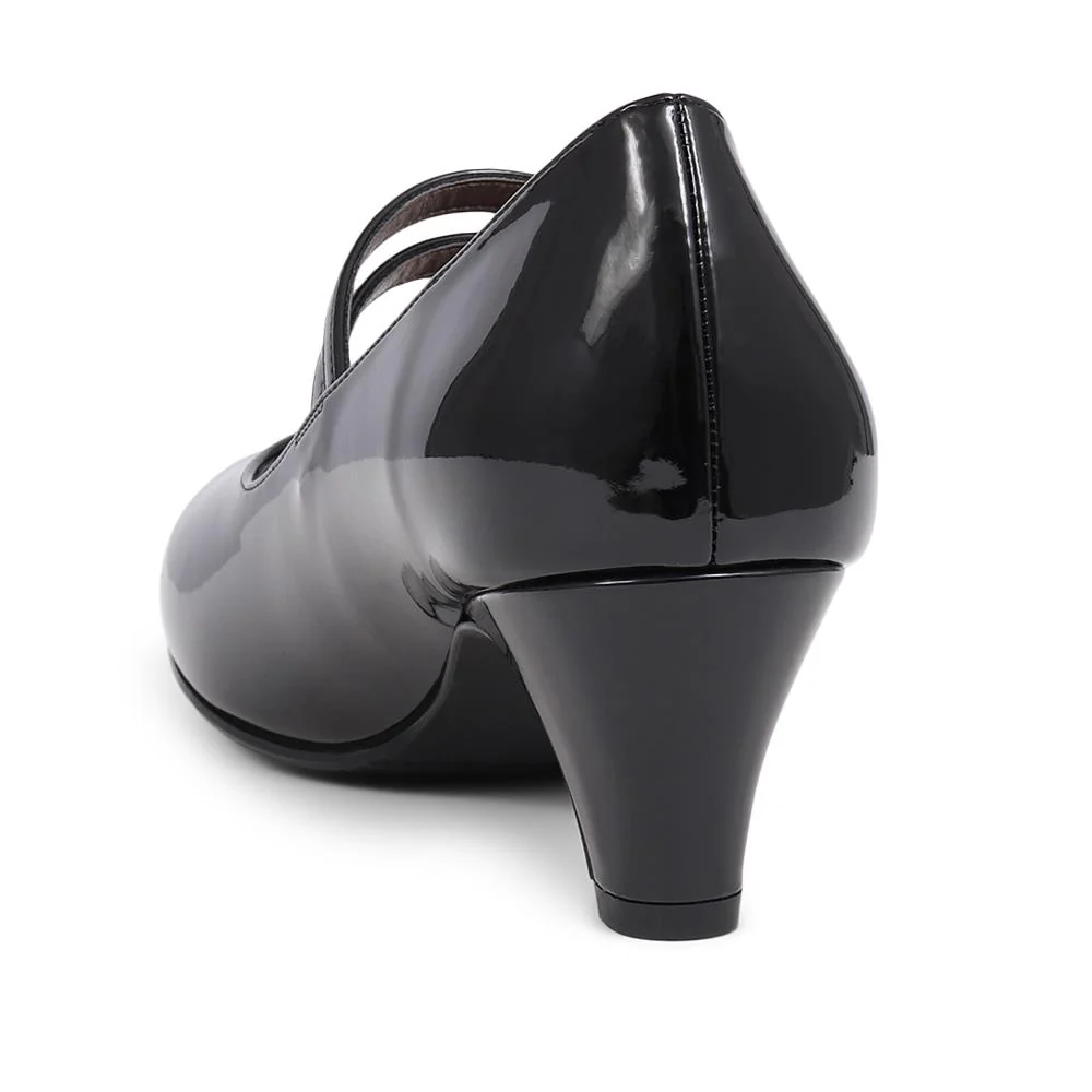 Heeled Mary Janes - AMITY39003 / 325 107 - Black Patent - Image 3