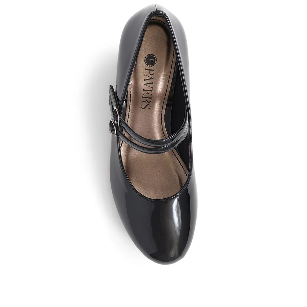 Heeled Mary Janes - AMITY39003 / 325 107 - Black Patent - Image 5
