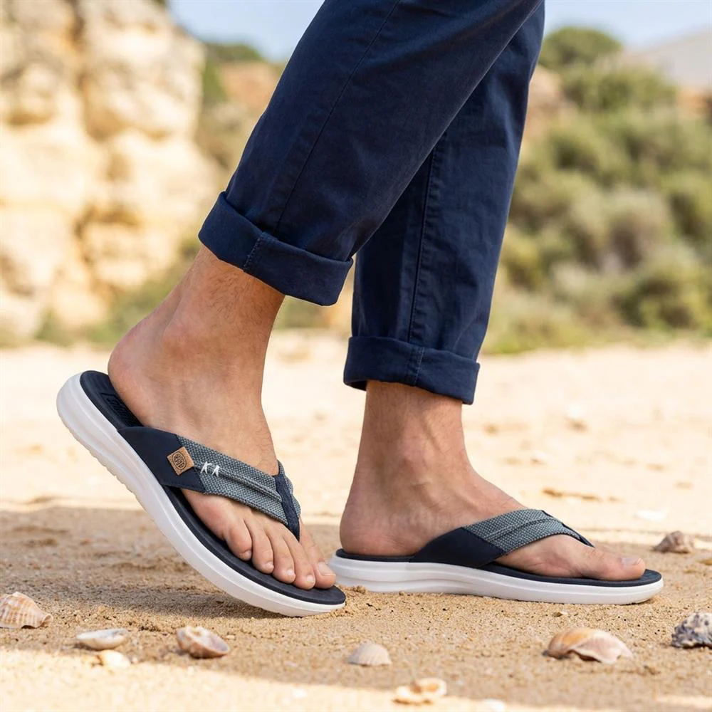 HeyDude Finn Flip Braided Flip Flops - GARD43500 / 329 353 - Navy - Image 2