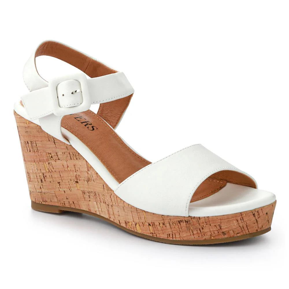 High Buckled Wedge Sandals - WOIL41051 / 327 394 - White