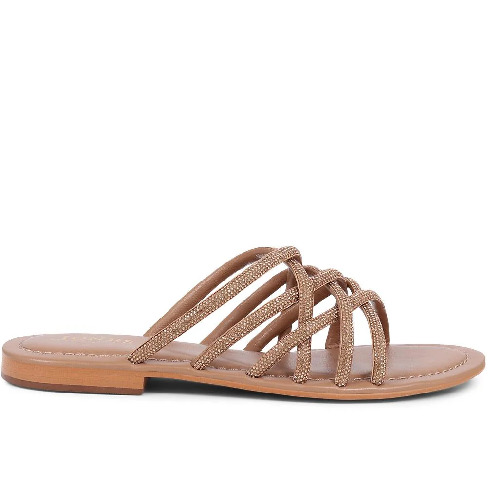Hira Jewelled Leather Sandals  - HIRA / 325 182 - Tan - Image 2