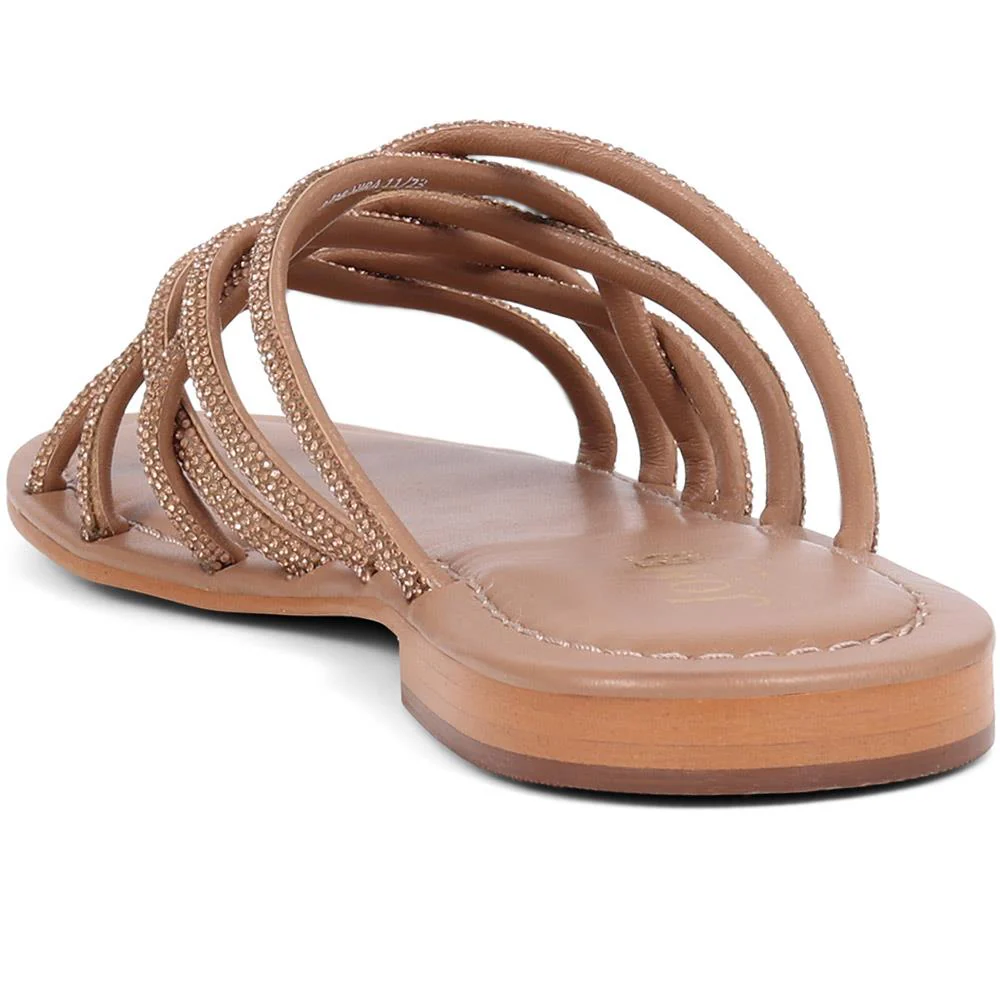 Hira Jewelled Leather Sandals  - HIRA / 325 182 - Tan - Image 3