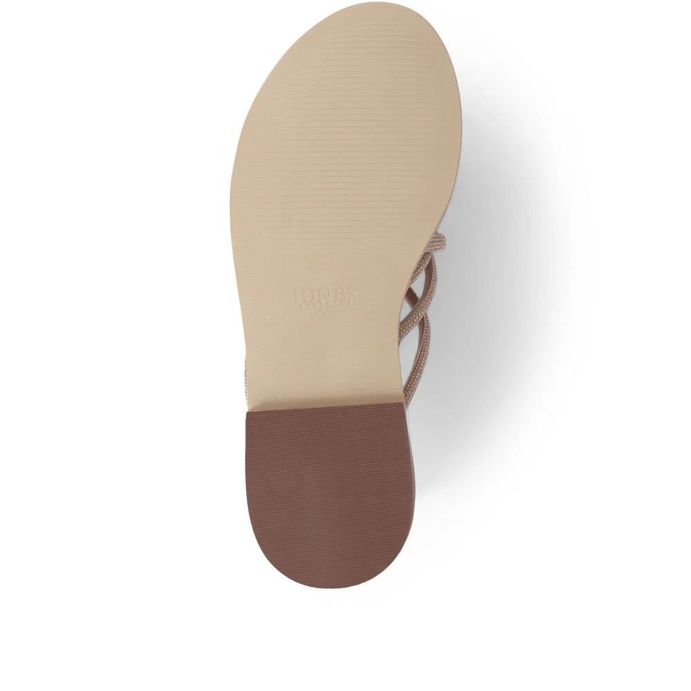 Hira Jewelled Leather Sandals  - HIRA / 325 182 - Tan - Image 4