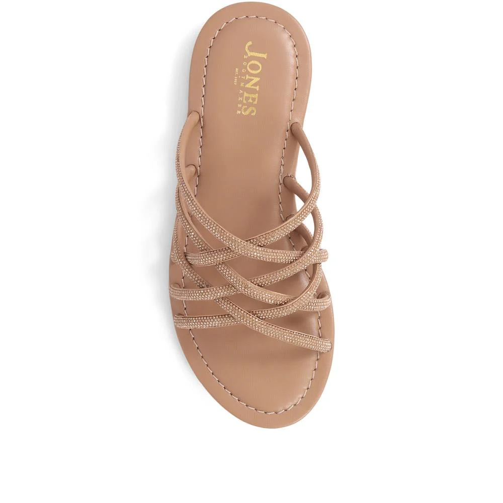 Hira Jewelled Leather Sandals  - HIRA / 325 182 - Tan - Image 5