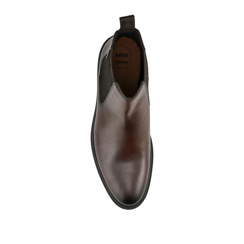 Hugo Boss Leather Chelsea Boots - HUGO42504 / 327 810 - Dark Brown - Image 4