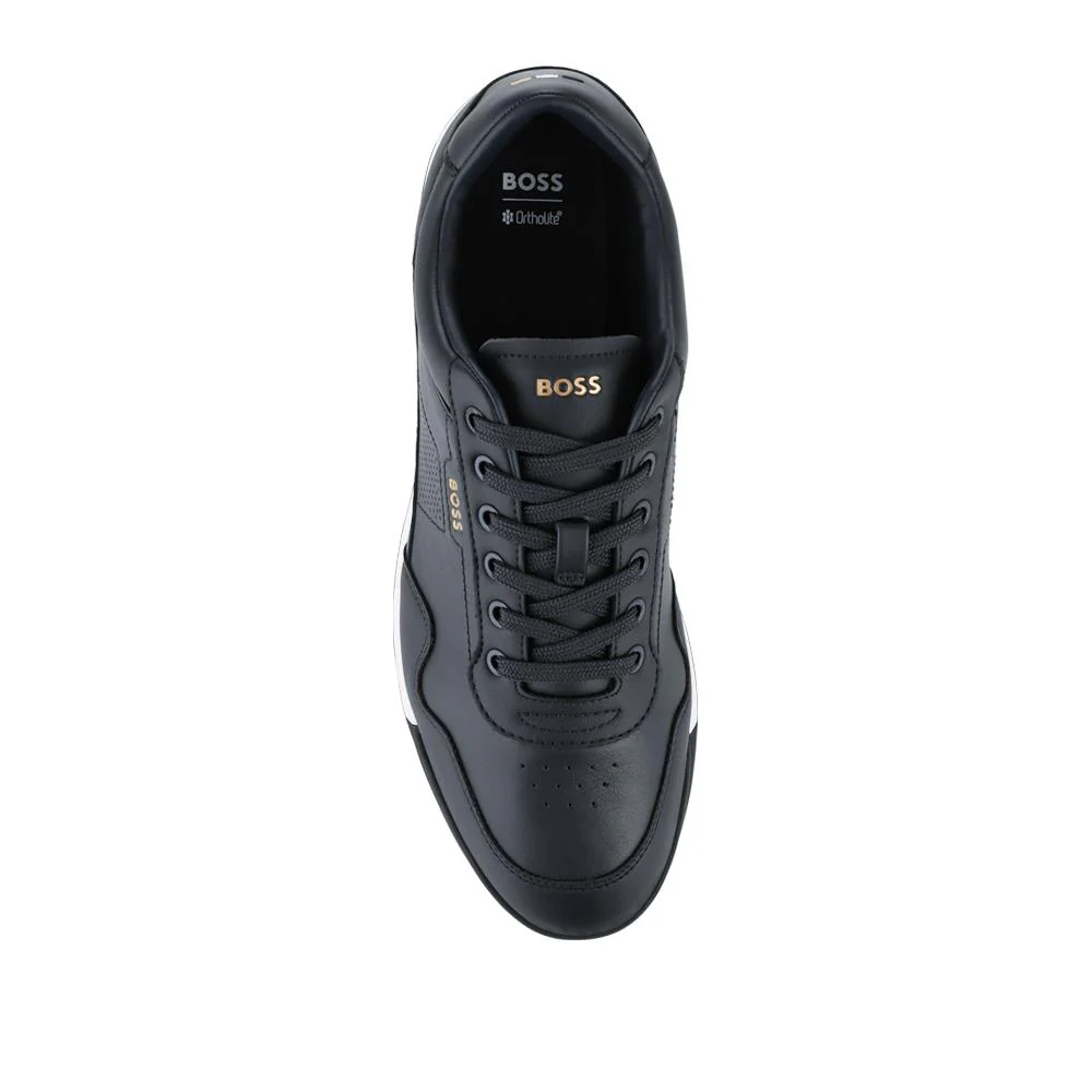 Hugo Boss Leather OrthoLite Trainers - HUGO41508 / 327 626 - Navy - Image 4