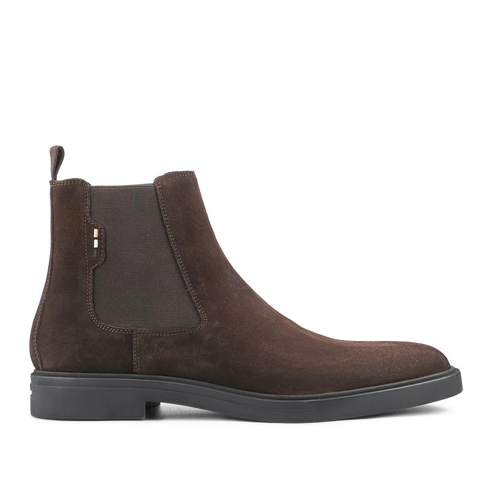 Hugo Boss Suede Leather Chelsea Boots - HUGO42505 / 327 812 - Dark Brown - Image 2