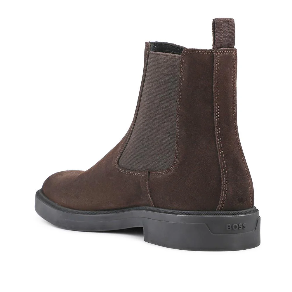 Hugo Boss Suede Leather Chelsea Boots - HUGO42505 / 327 812 - Dark Brown - Image 3