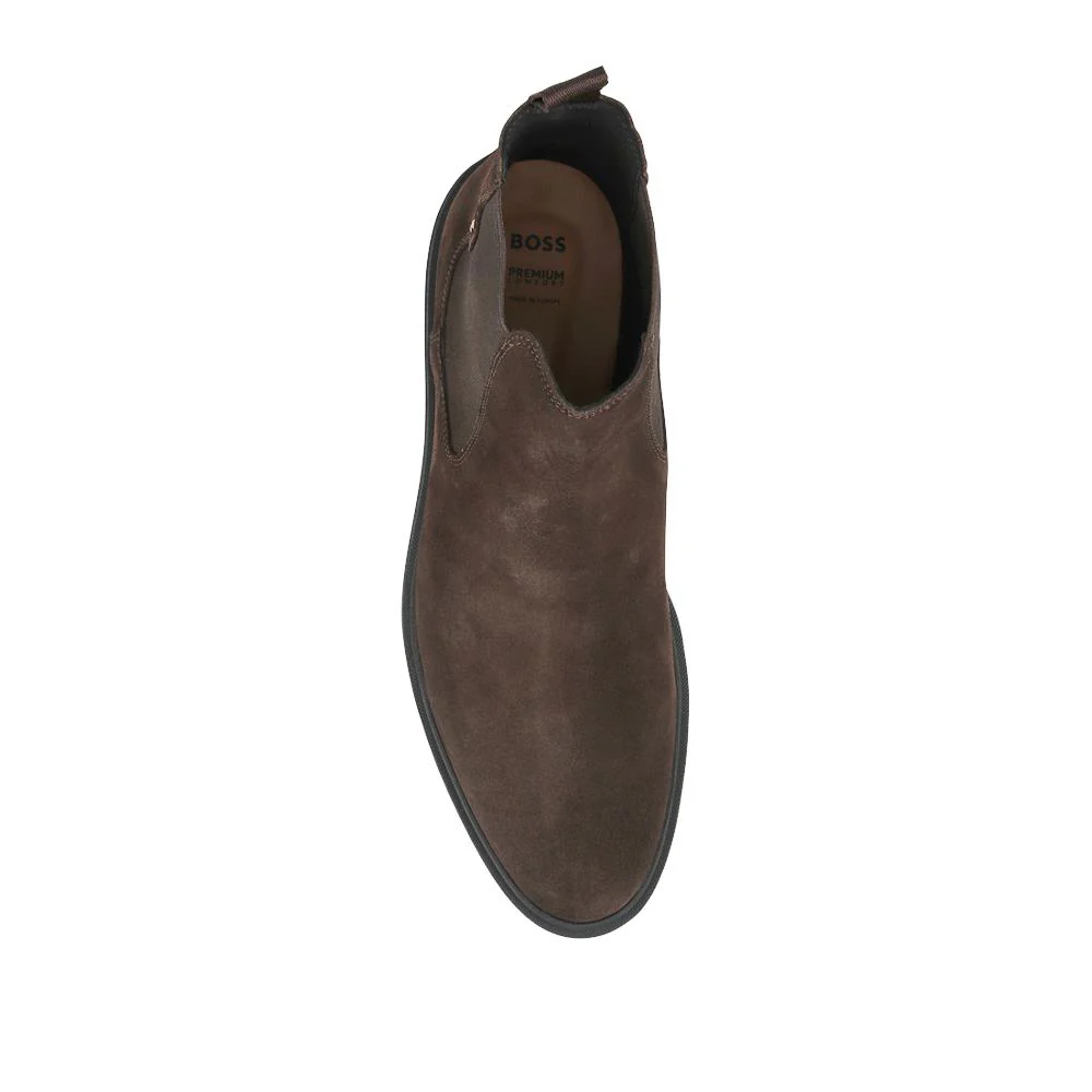 Hugo Boss Suede Leather Chelsea Boots - HUGO42505 / 327 812 - Dark Brown - Image 4