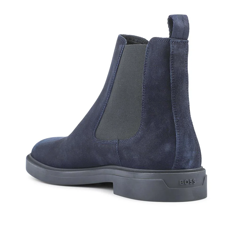 Hugo Boss Suede Leather Chelsea Boots - HUGO42505 / 327 812 - Navy - Image 3