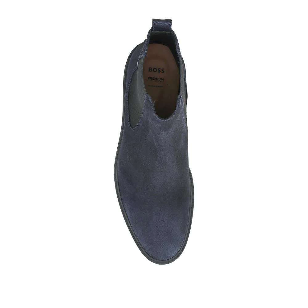 Hugo Boss Suede Leather Chelsea Boots - HUGO42505 / 327 812 - Navy - Image 4