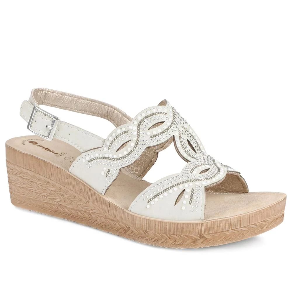 Inblu Slingback Sandals With Rhinstone Detailing - INB43052 / 330 371 - Image 2