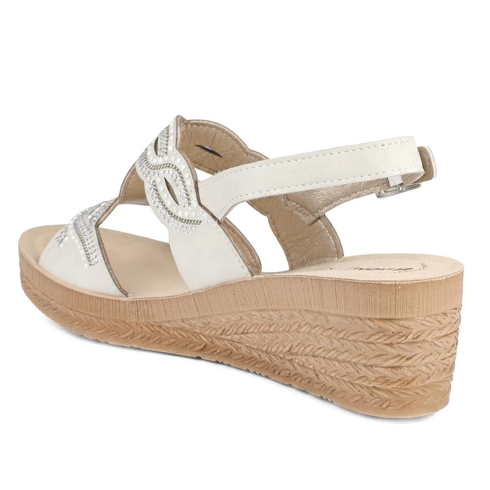 Inblu Slingback Sandals With Rhinstone Detailing - INB43052 / 330 371 - Silver - Image 4